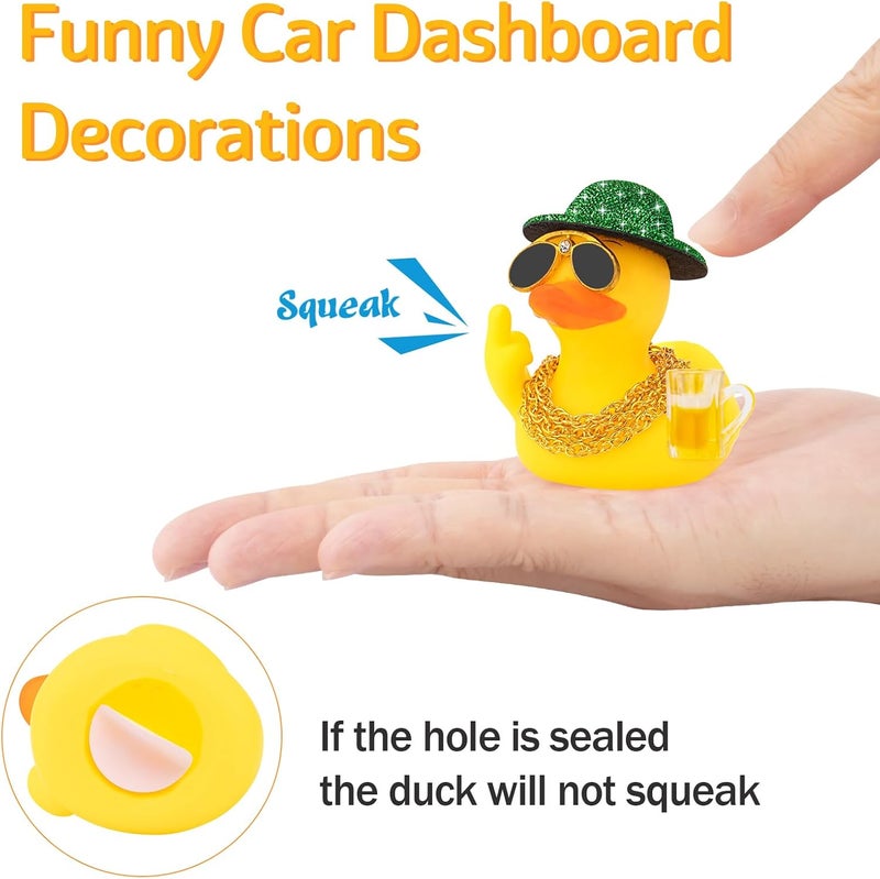 wonuu Rubber Duck Car Ornament Funny Dashboard Decorations Quirky Decor Car Accessories, Wathet - Image 5